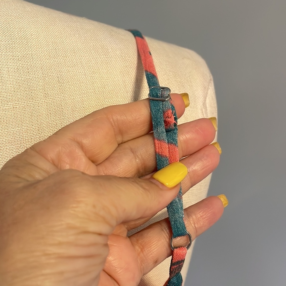 Cynthia Rowley tropical leaf gauze sundress attached wide tie belt relaxed fit 6 - Picture 4 of 13